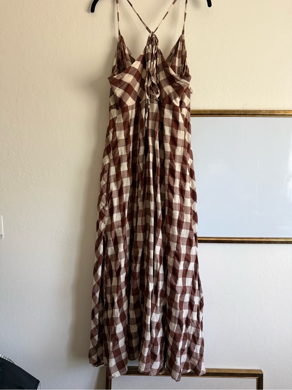 Free people Via Gingham Tie-Front Midi Dress - Picture 8 of 10